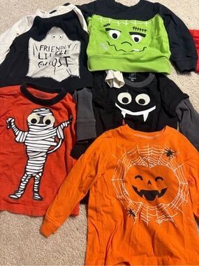 GAP Kids Halloween Long-Sleeve Tops - Orange, Black, Green, Red